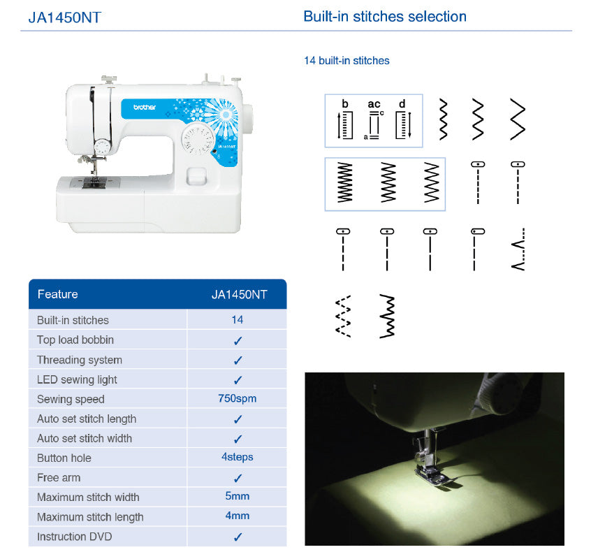 BROTHER JA1450NT Home Sewing Machine 家用缝纫机