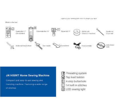 BROTHER JA1450NT Home Sewing Machine 家用缝纫机